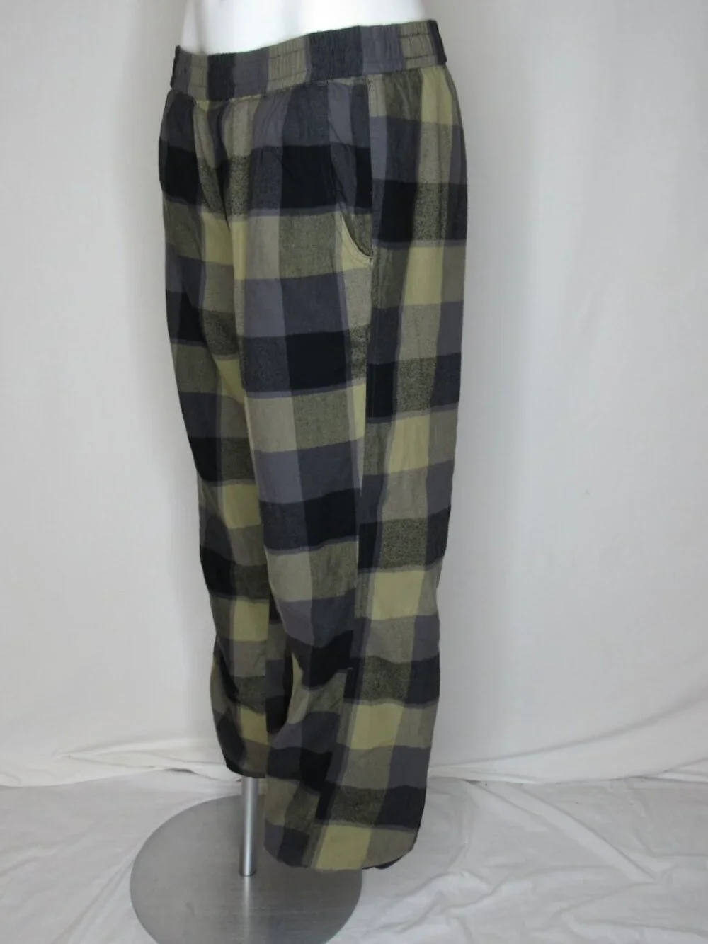 Prana Plaid Flannel ASYLUM Lined Pajama Lounge Pants Men's L Large